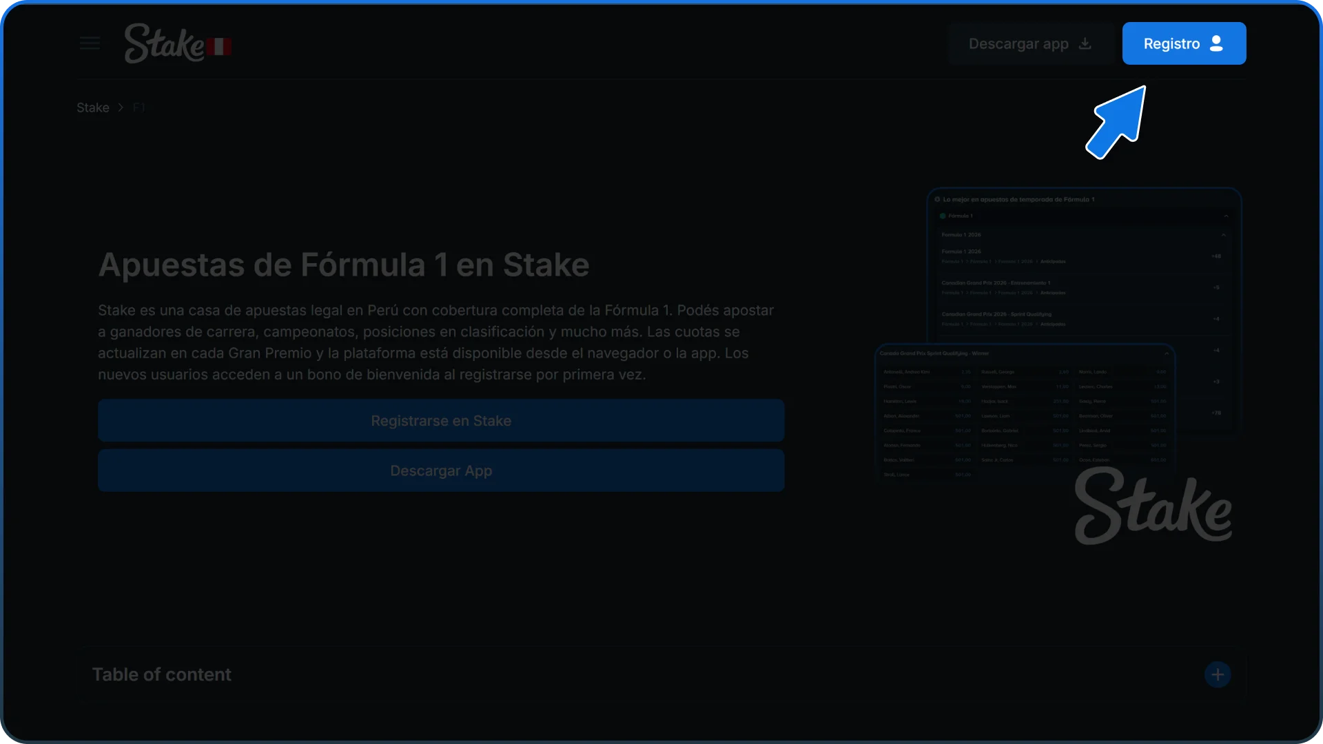 Creá tu cuenta completando el formulario de registro en la página de Stake.