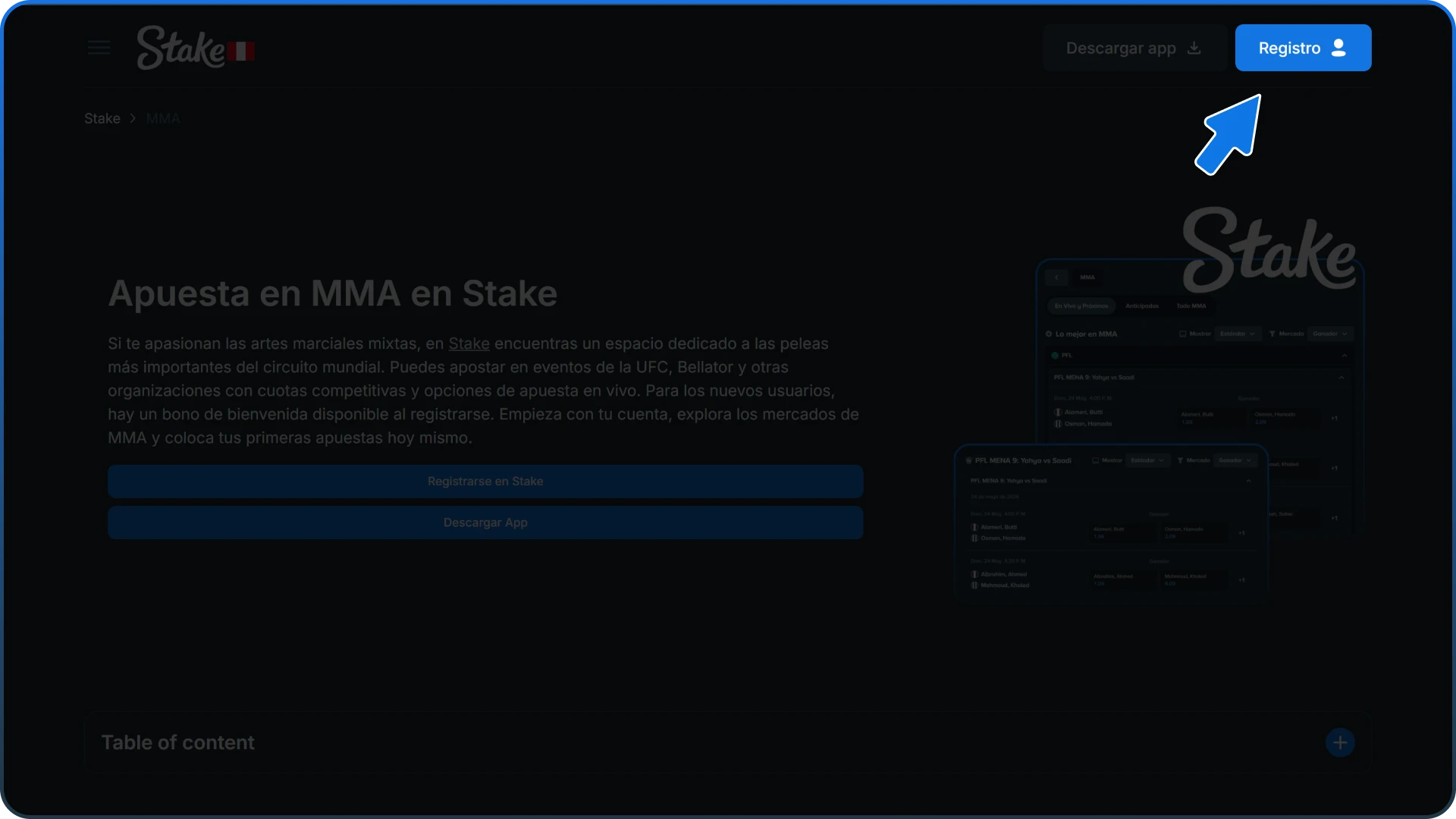 Crea tu cuenta completando el formulario de registro en la página de Stake.