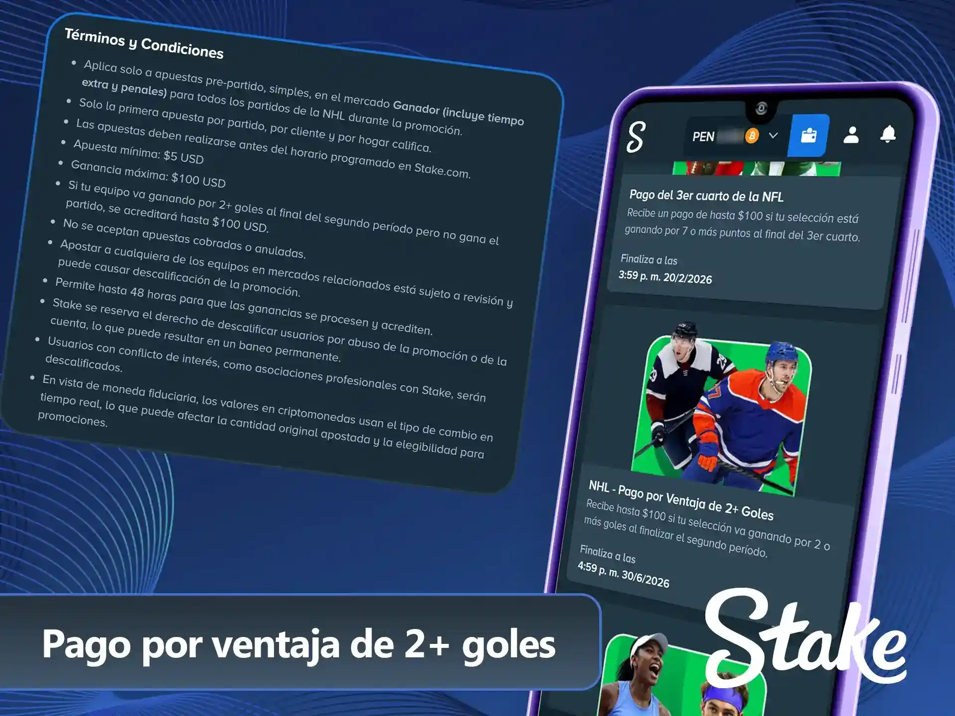Ganá con el bono de hockey en el sitio oficial Stake.